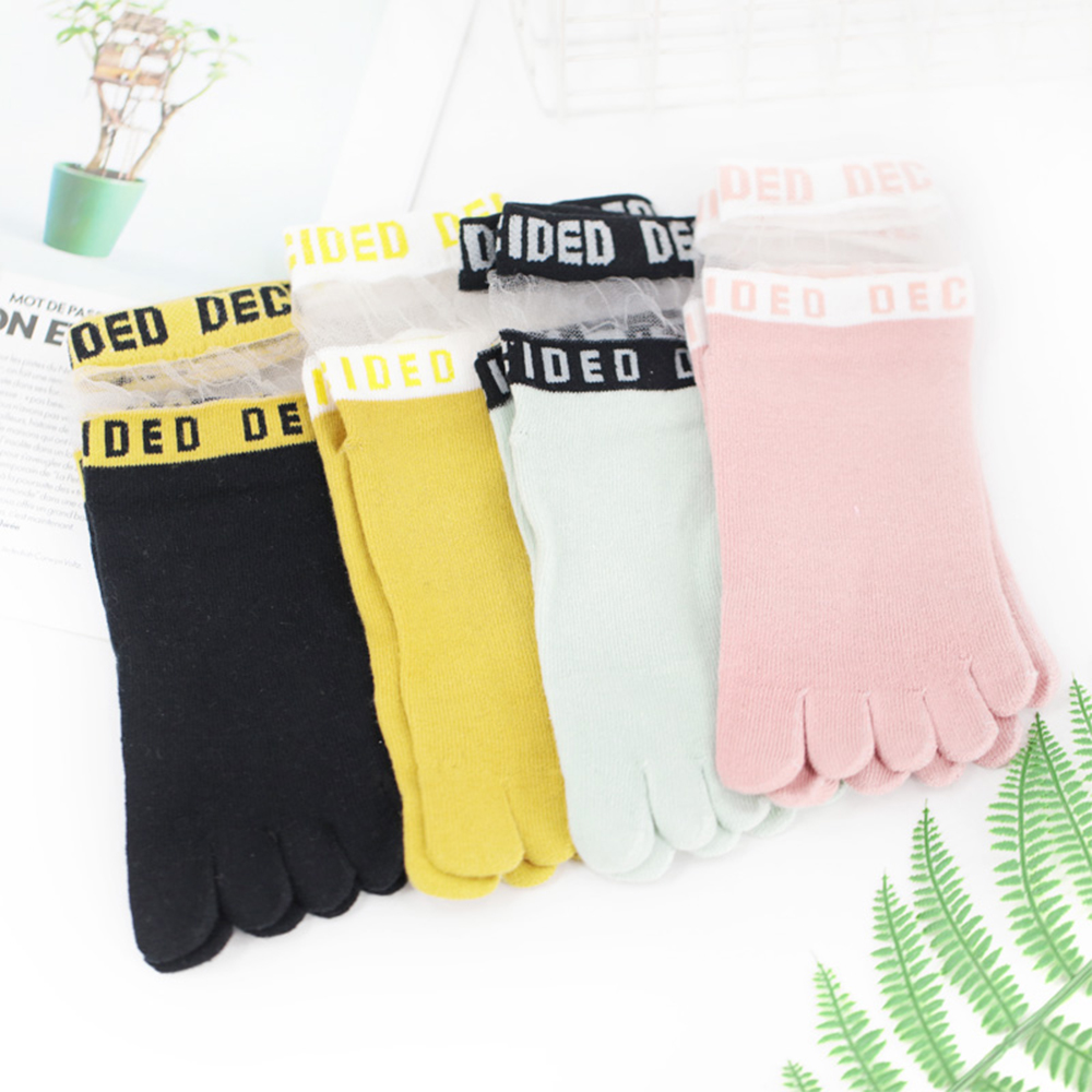 Vớ trong suốt vớ cotton ngắn 5 ngón